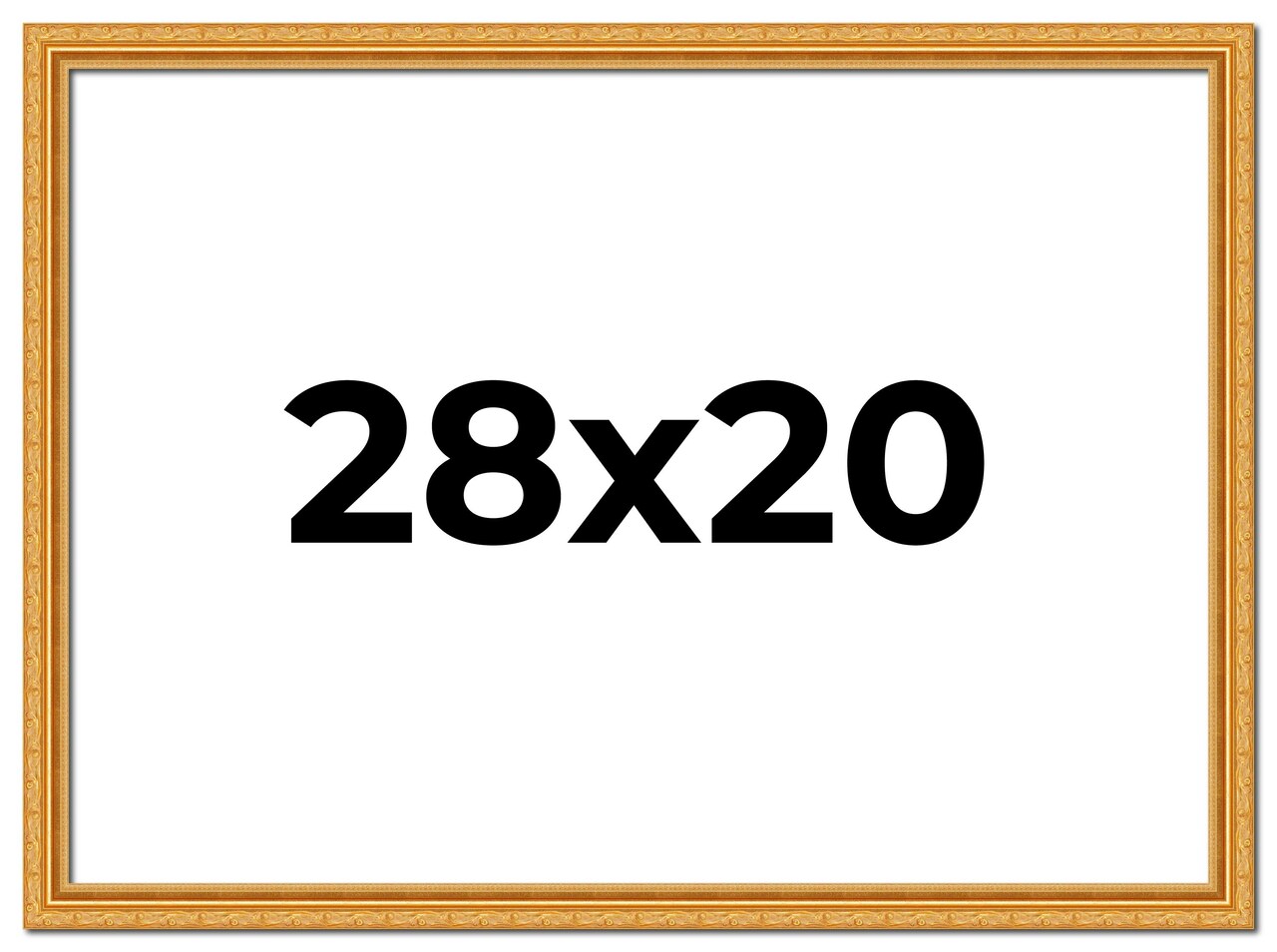 28x20 Solid Wood Antique Picture Frame with UV-Resistant Acrylic & Acid-Free Backing, Available in 4 Finishes: Bronze, Gold, Silver, and Gold with Black